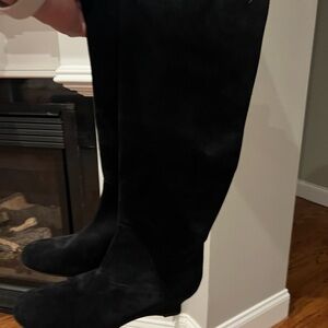 Bottega Veneta black suede, low heel wedge boot size 39.5 brand new never worn